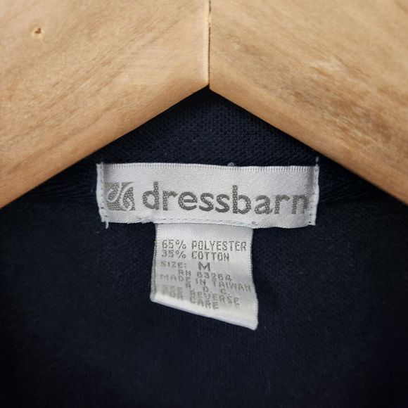 DRESSBARN Women's Navy Blue Quarter Zip Sleeveless Polo Shirt Size M - Picture 4 of 7